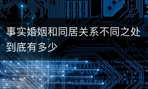 事实婚姻和同居关系不同之处到底有多少