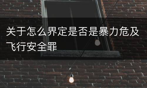 关于怎么界定是否是暴力危及飞行安全罪