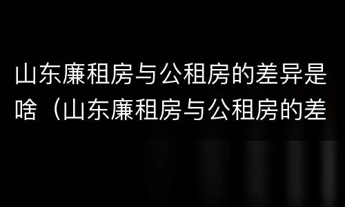 山东廉租房与公租房的差异是啥（山东廉租房与公租房的差异是啥意思）