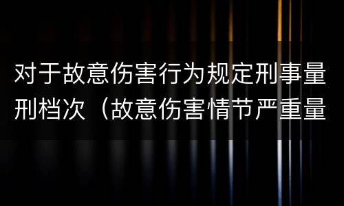 对于故意伤害行为规定刑事量刑档次（故意伤害情节严重量刑标准）