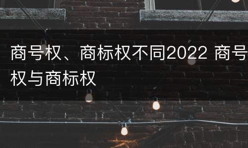 商号权、商标权不同2022 商号权与商标权