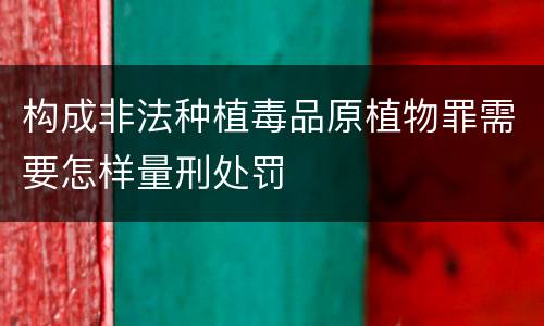 构成非法种植毒品原植物罪需要怎样量刑处罚