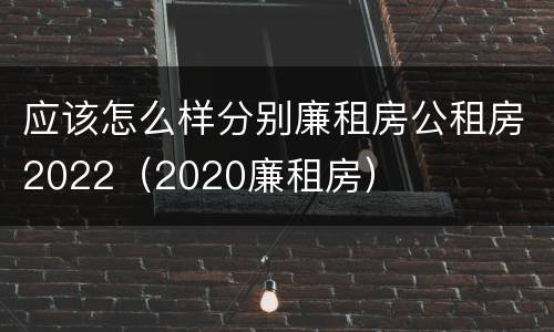 应该怎么样分别廉租房公租房2022（2020廉租房）