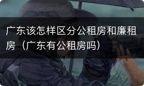 广东该怎样区分公租房和廉租房（广东有公租房吗）