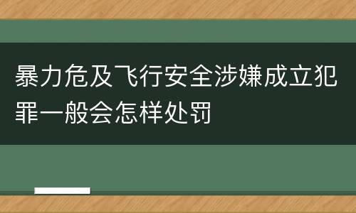 暴力危及飞行安全涉嫌成立犯罪一般会怎样处罚