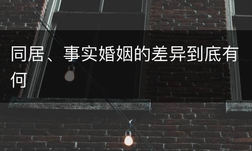 同居、事实婚姻的差异到底有何