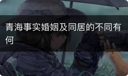 青海事实婚姻及同居的不同有何