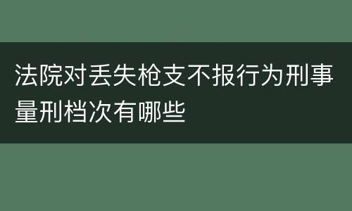 法院对丢失枪支不报行为刑事量刑档次有哪些