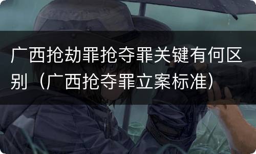 广西抢劫罪抢夺罪关键有何区别（广西抢夺罪立案标准）