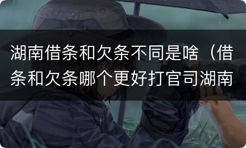 湖南借条和欠条不同是啥（借条和欠条哪个更好打官司湖南）