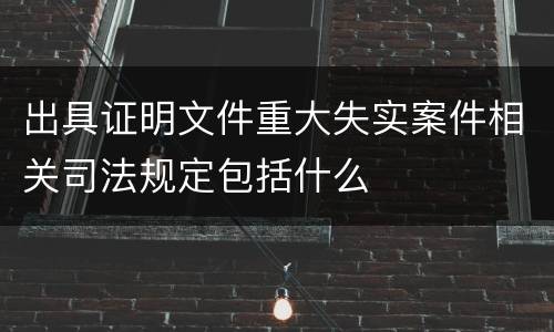 出具证明文件重大失实案件相关司法规定包括什么