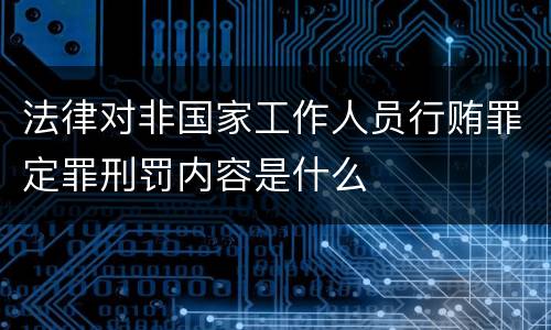 法律对非国家工作人员行贿罪定罪刑罚内容是什么