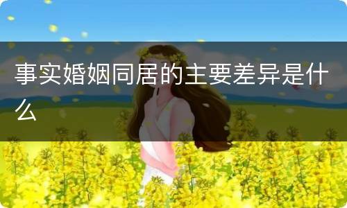事实婚姻同居的主要差异是什么
