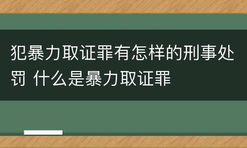 犯暴力取证罪有怎样的刑事处罚 什么是暴力取证罪