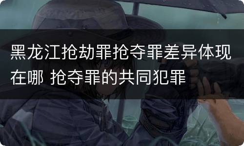 黑龙江抢劫罪抢夺罪差异体现在哪 抢夺罪的共同犯罪