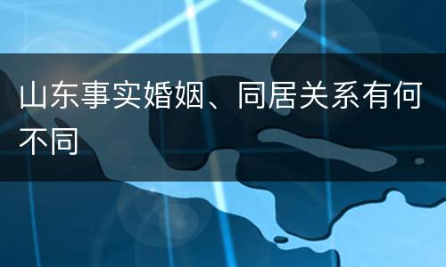 山东事实婚姻、同居关系有何不同