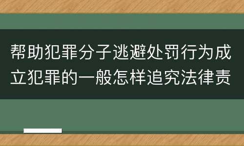 帮助犯罪分子逃避处罚行为成立犯罪的一般怎样追究法律责任