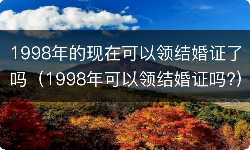 1998年的现在可以领结婚证了吗（1998年可以领结婚证吗?）