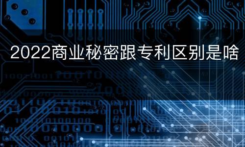 2022商业秘密跟专利区别是啥