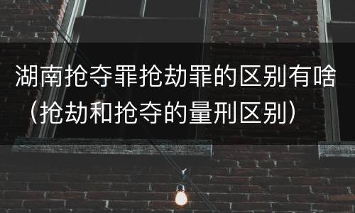 湖南抢夺罪抢劫罪的区别有啥（抢劫和抢夺的量刑区别）