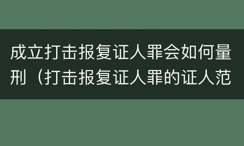 成立打击报复证人罪会如何量刑（打击报复证人罪的证人范围）