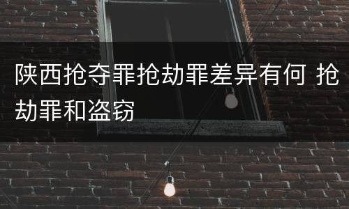 陕西抢夺罪抢劫罪差异有何 抢劫罪和盗窃