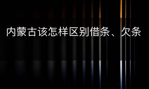 内蒙古该怎样区别借条、欠条