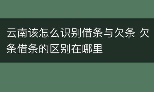 云南该怎么识别借条与欠条 欠条借条的区别在哪里
