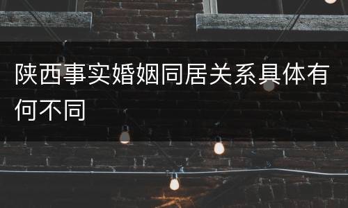 陕西事实婚姻同居关系具体有何不同