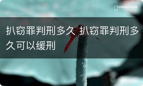 扒窃罪判刑多久 扒窃罪判刑多久可以缓刑