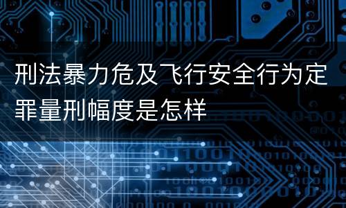 刑法暴力危及飞行安全行为定罪量刑幅度是怎样