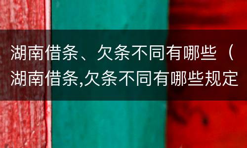 湖南借条、欠条不同有哪些（湖南借条,欠条不同有哪些规定）