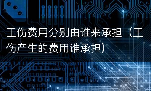 工伤费用分别由谁来承担（工伤产生的费用谁承担）
