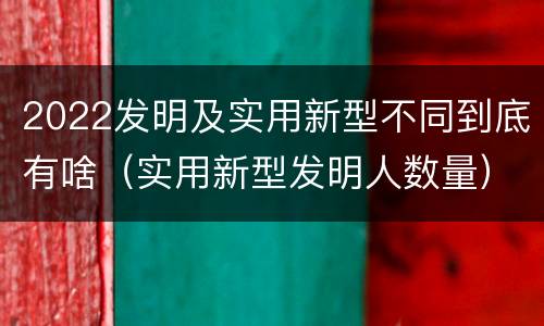 2022发明及实用新型不同到底有啥（实用新型发明人数量）