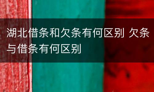 湖北借条和欠条有何区别 欠条与借条有何区别
