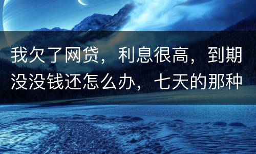 我欠了网贷，利息很高，到期没没钱还怎么办，七天的那种