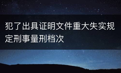 犯了出具证明文件重大失实规定刑事量刑档次