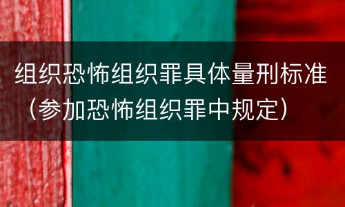 组织恐怖组织罪具体量刑标准（参加恐怖组织罪中规定）