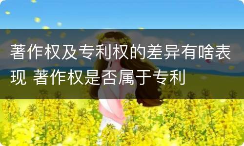 著作权及专利权的差异有啥表现 著作权是否属于专利