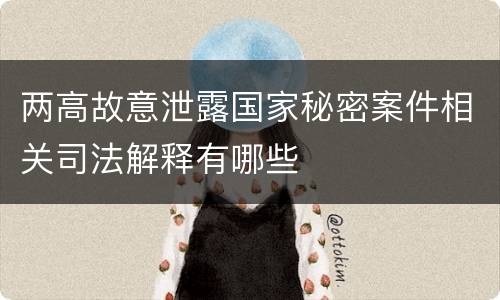 两高故意泄露国家秘密案件相关司法解释有哪些