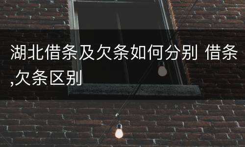 湖北借条及欠条如何分别 借条,欠条区别