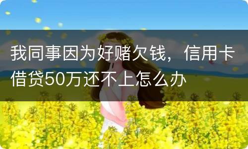 我同事因为好赌欠钱，信用卡借贷50万还不上怎么办