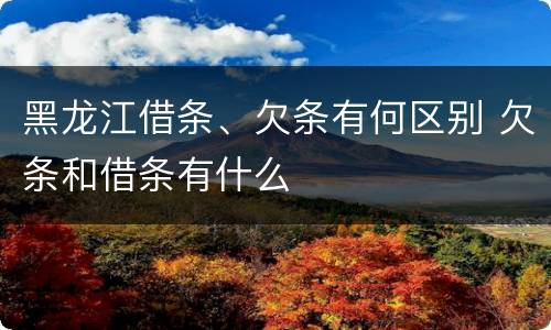 黑龙江借条、欠条有何区别 欠条和借条有什么