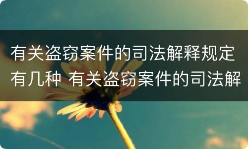 有关盗窃案件的司法解释规定有几种 有关盗窃案件的司法解释规定有几种形式