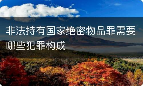 非法持有国家绝密物品罪需要哪些犯罪构成