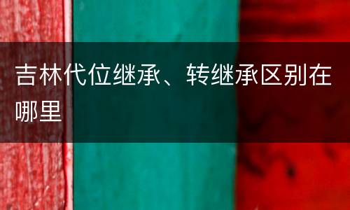 吉林代位继承、转继承区别在哪里