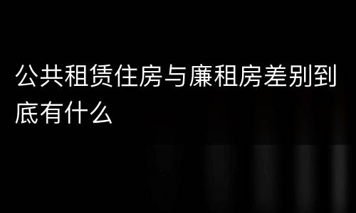 公共租赁住房与廉租房差别到底有什么