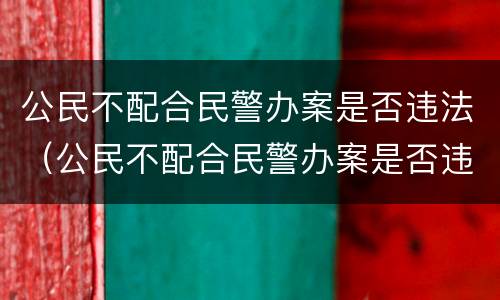 公民不配合民警办案是否违法（公民不配合民警办案是否违法了）