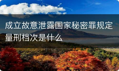 成立故意泄露国家秘密罪规定量刑档次是什么
