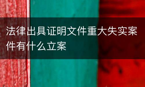 法律出具证明文件重大失实案件有什么立案